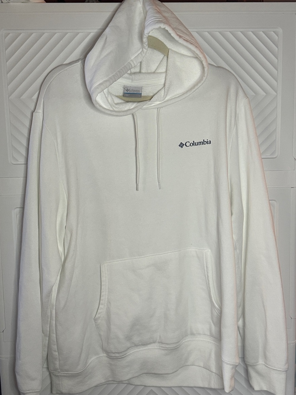 Columbia White Hooded Pullover Sweatshirt